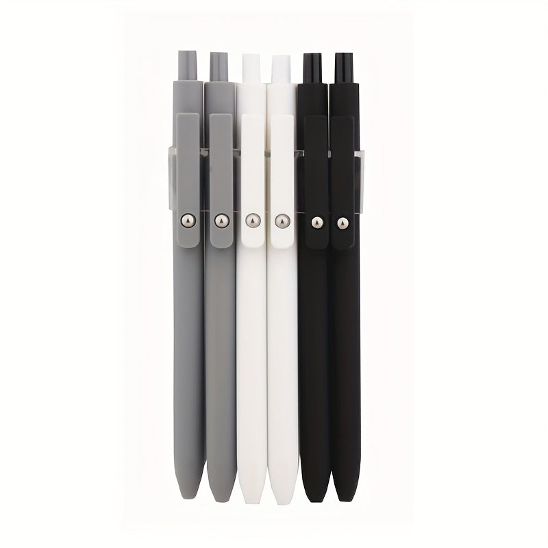Black, White, and Gray Quick-Drying Fine Point Retractable, Stylish 0.5mm Smooth Writing Pens, Cute Pens for School, Office, Home, Diary, and Gifts, Random Colors