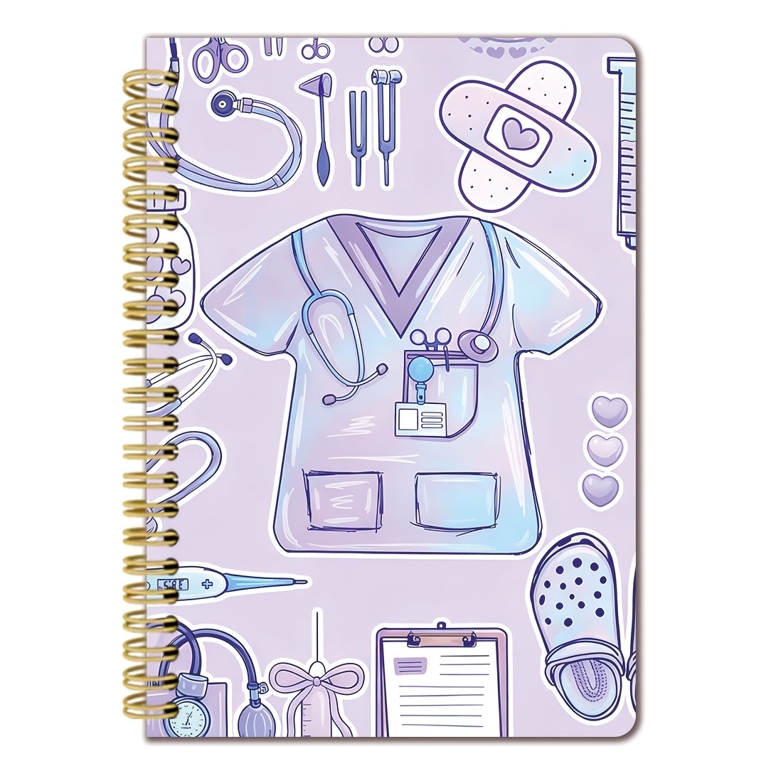 This Notebook Features a Pink Nurse-Themed Cover, Sized 5.5X8.3 Inches, Containing 50 Pages Designed for Smooth Writing, Perfect for Nurses to Document Patient Details. It Makes a Great Gift for Nursing Professionals