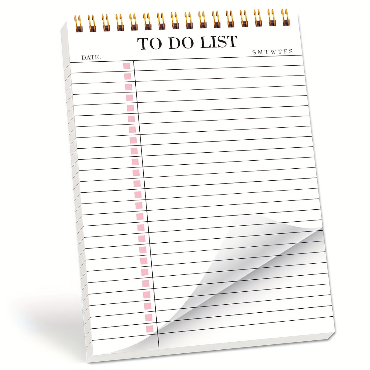Office Supplies to Do List Notepad, Undated Daily Planner Notepad with to Do List Notebook Checklist Planner Spiral Cover Notepad for School Planner, 52 Sheets, 5.71"*8.66" A5 Size