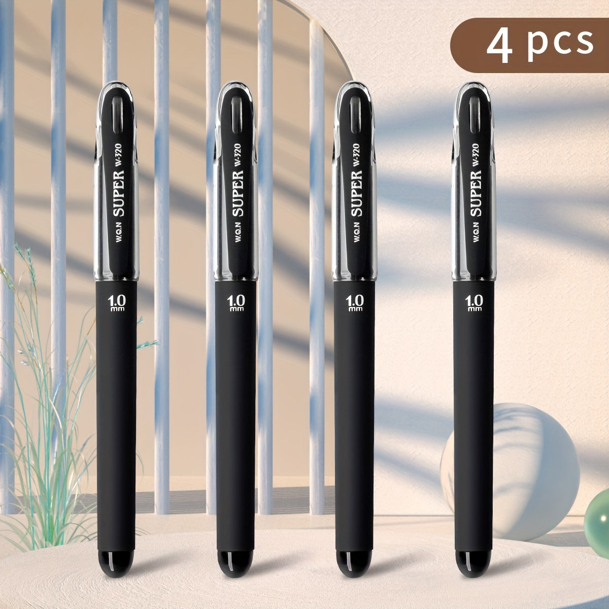 WQN 1/4pcs Black 1.0mm Frosted Gel Pen Large Capacity Refill Smooth Writing Thick Pen Shaft Ideal Hand Grip Signature Pen Practice Writing Pen Back to School Season