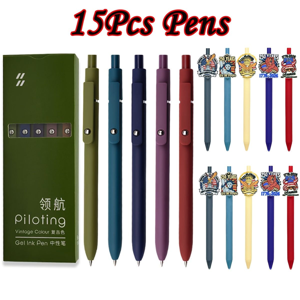 Aurora Gradient Retractable Gel Pens for Writing, 0.5mm Black Ink Quick Dry Gel Pens, Luxury Business Office Gift, Back to School, Valentine's Day Wedding Party Gift Stationery Supplies