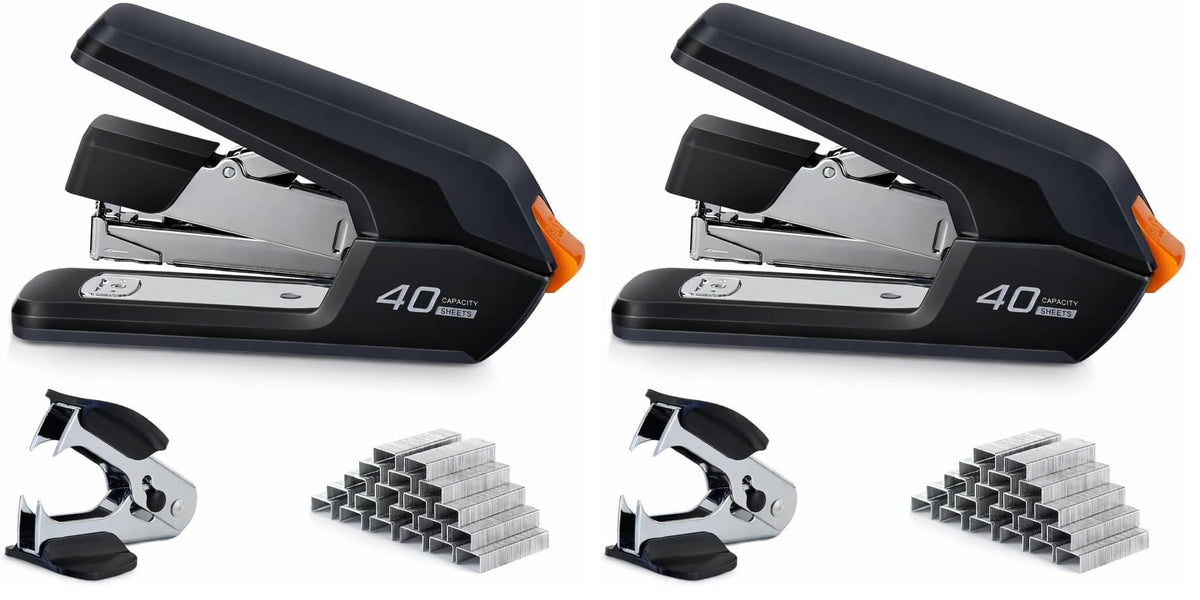 Leven Effortless Desktop Stapler, 40 Sheet Capacity, One Finger Stapling