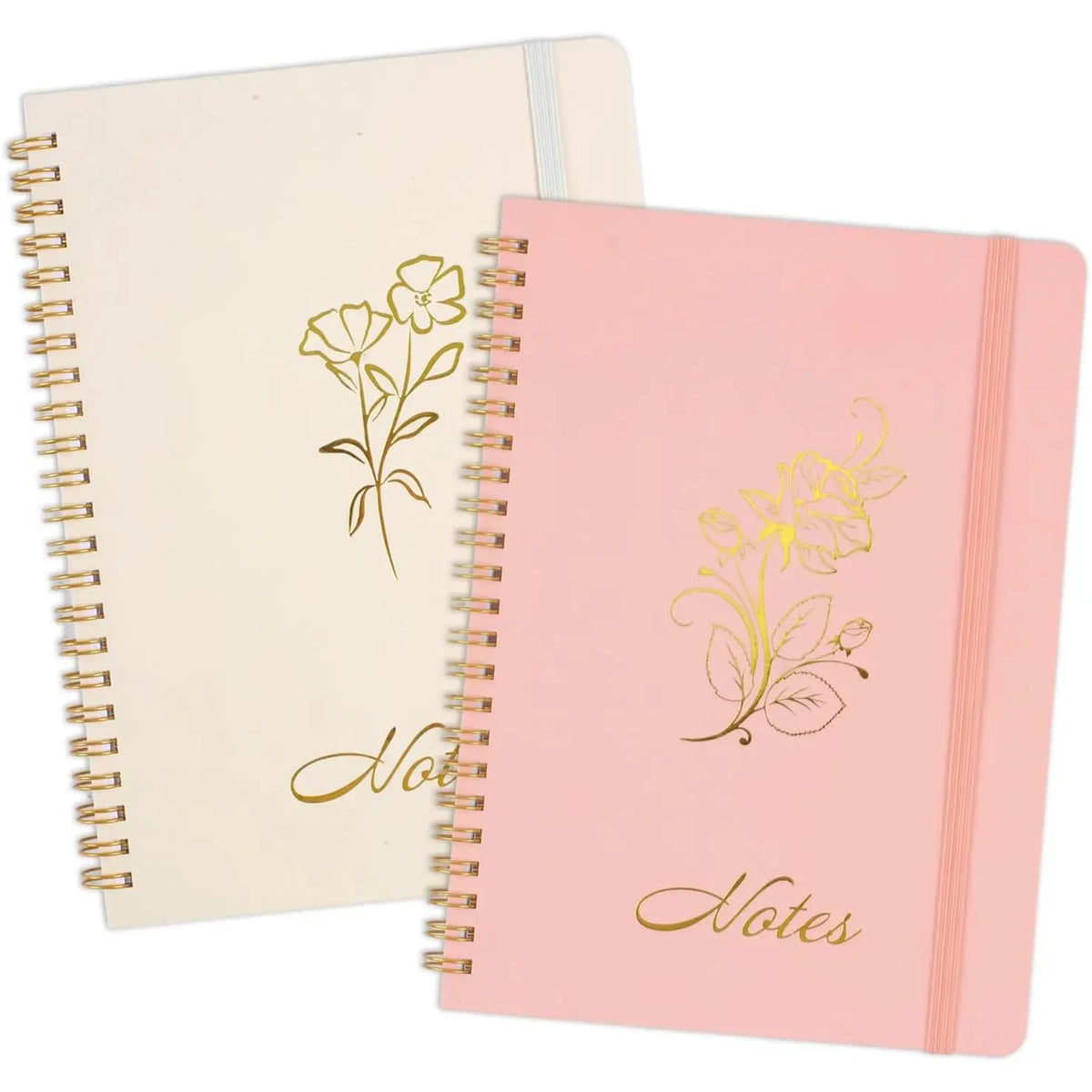 Aesthetic Spiral Notebook, 2 count Cute Notebook, 8.3" x 6" Notebook For Women, A5 Spiral Journal Notebook for Office/School/ (Green & Beige)