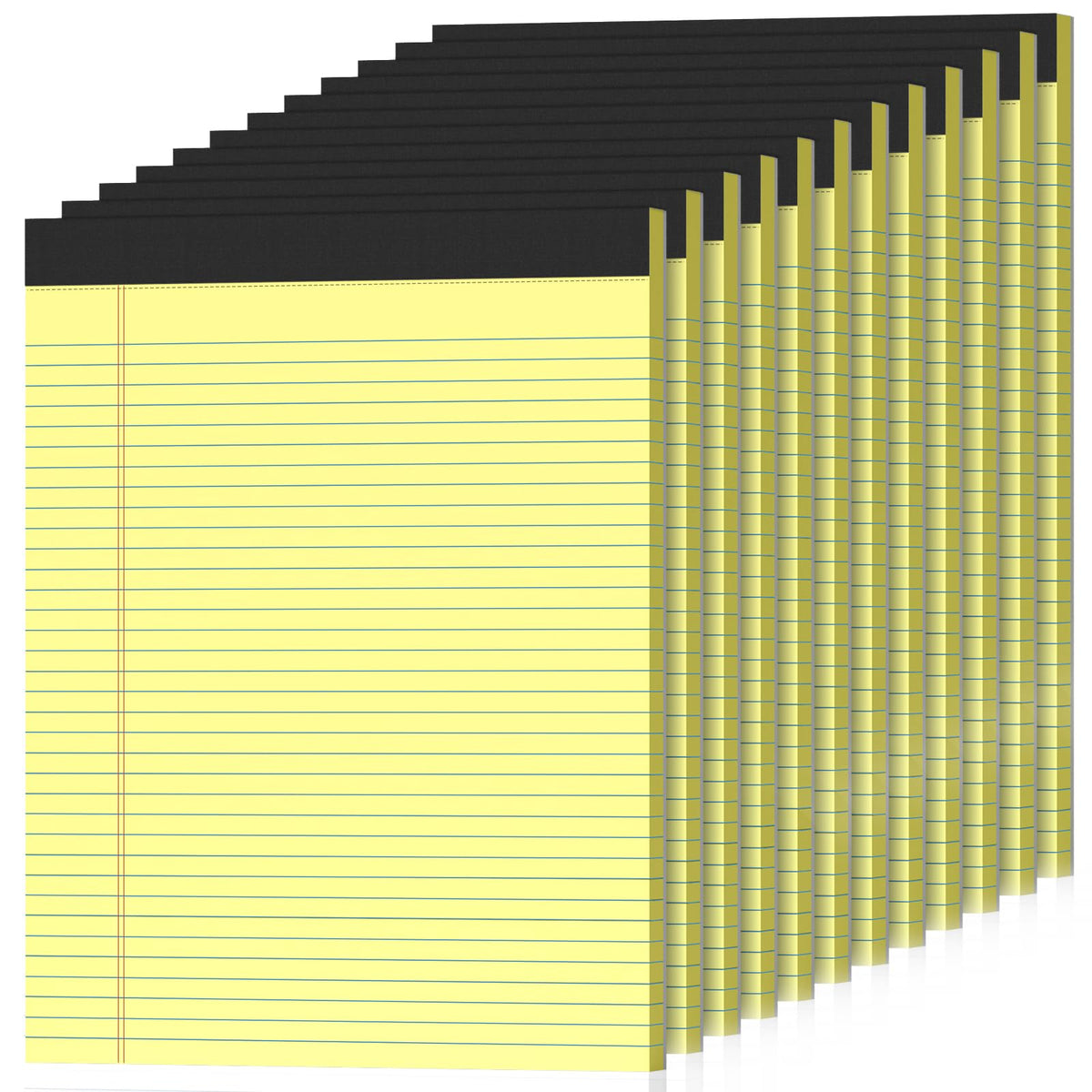 6 Pack Legal Pads 8.5" x 11" College Ruled Yellow Note Pads 8.5 x 11 Inch Micro-Perforated Notepad 300 Sheets in Total Lined Writing Paper Notebook for Office, School Supplies & To-Do Lists