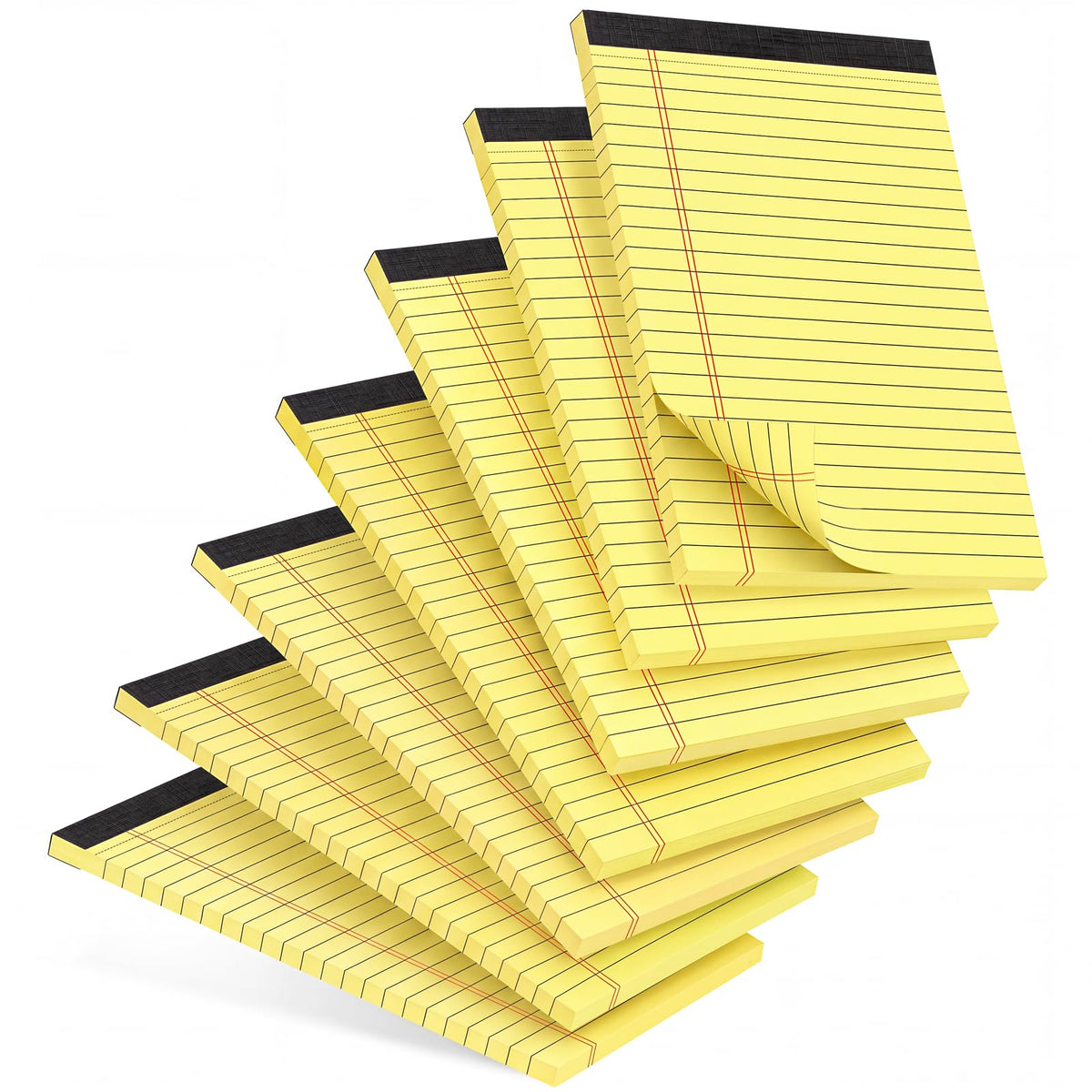 7 PCS Note Pads 5x8 Small Legal Pads 210 Sheets, Perforated Small Notebook Notepad 5 x 8 ,College Ruled Lined Paper Pads 80GSM, Mini Hard Backing Writing Pads Memo for Work School &Office Supplies-Multicolor