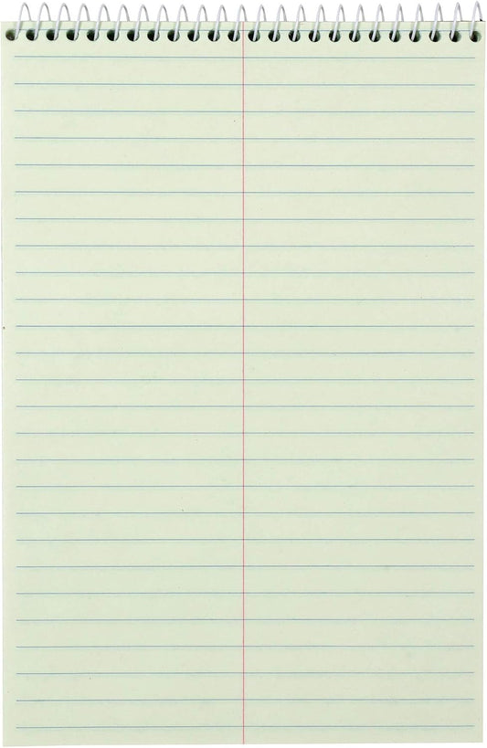 Amazon Basics Steno Notebooks, Gregg Rule, Green Paper for Notes, 80 Sheets, 6" x 9", 12-Pack