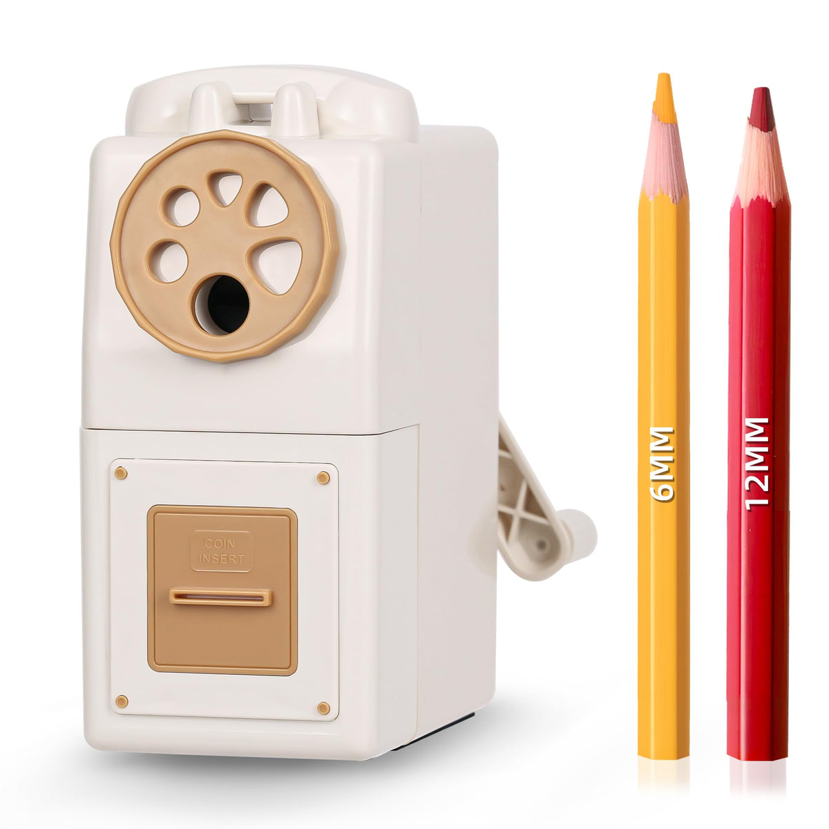 ZMOL Heavy Duty Manual Hand Crank Pencil Sharpener, Desktop, Black