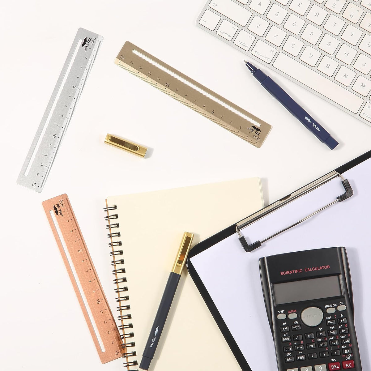 Mr. Pen- Steel Rulers, 3 pcs, 15cm, Silver, Gold, Rose Gold