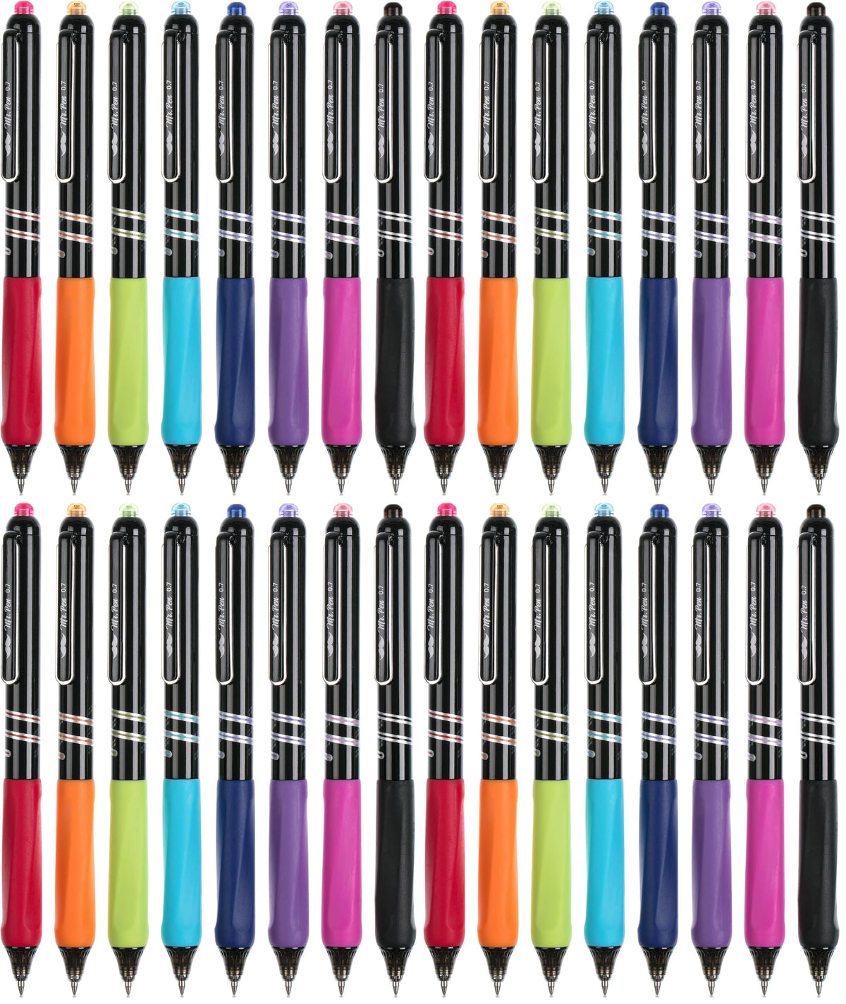 Mr. Pen- Retractable Gel Pens, 8 Pack, Vibrant Barrels, Fast Dry, Colorful Ink Gel Pens Fine Point 0.7mm