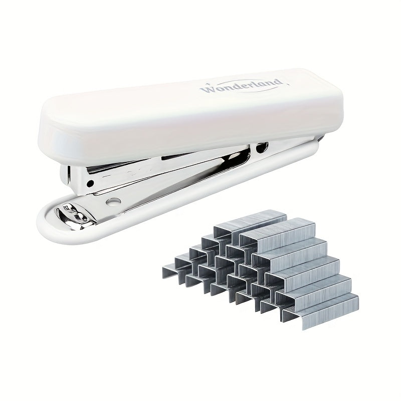 Morandi Color Durable ABS Mini Stapler - Desktop Stapler with 1000 Staples, Effortless Stapling, Compatible with No. 10 Staples, Portable Design
