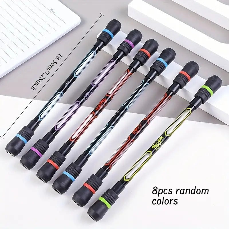 2/8pcs Cool Internet Hot Spinning Pens, Flexible Hand Training, Anti-Drop And Non-Slip with Writing Function - Balance Spinning Pencil, Random Colors
