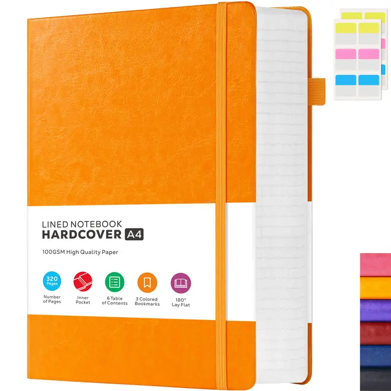 Hard Cover College Ruled A4 Notebook - 1 PCS School Supplies College Notebook, 8.5x11 in, 100GSM Lined Paper, 320 Pages, Leather Hardcover Journal for Women/Men, Ideal for School Work,sohochic