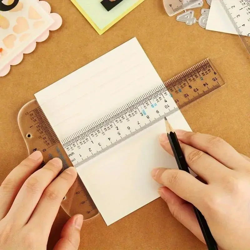 Acrylic T-Square Ruler, Precision 6 & 12 Acrylic T-Square Ruler, Perfect Alignment Tool for Crafting, Cardmaking, and Scrapbooking, Measuring Marking Tool, Office School Supplies
