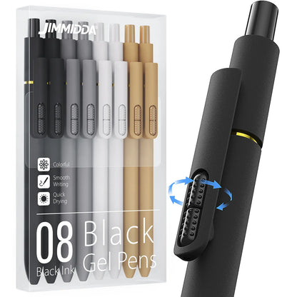 8Pcs Dopamine Colors Gel Pens - 0.5mm Fine Tip CS Twin-Ball Quick Dry Smooth Write, Rubber Grip Cute Aesthetic Fidget Clip Pens, Student Office Stationery Supplies, Back to School Must Haves