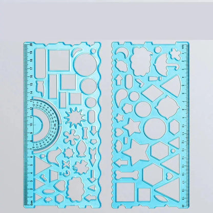 Multi Shaped Plastic Ruler Painting Drawing Template Oval Geometric Template Curve Pattern Ruler Stationery Office Supplies