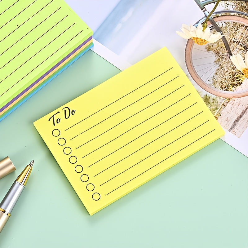 1/9 Book to Do Lined Sticky Notes Self-Stick Note Pads with Line Adhesive Memo Sticky Notes Notepad