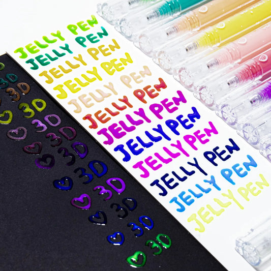 3D Jelly Pen Set, 36 Colors of Glossy Jelly-Effect 3D Gel Pens, Assorted Colors Gel Ink Pens for Painting, Drawing and DIY Coloring, Crafts, Scrapbooking, Bullet Journal, Card Making, Photo Album, Drawing, Writing,back to school,back to school haul