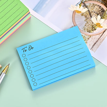 1/9 Book to Do Lined Sticky Notes Self-Stick Note Pads with Line Adhesive Memo Sticky Notes Notepad
