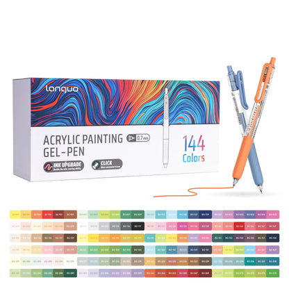 Languo 144 Color Gel Pen Set, Multi-Color Stationery for Students, Ideal for Hand Drawing and Creative Projects, Non-Disposable Writing Tools, Ink Gel Pens