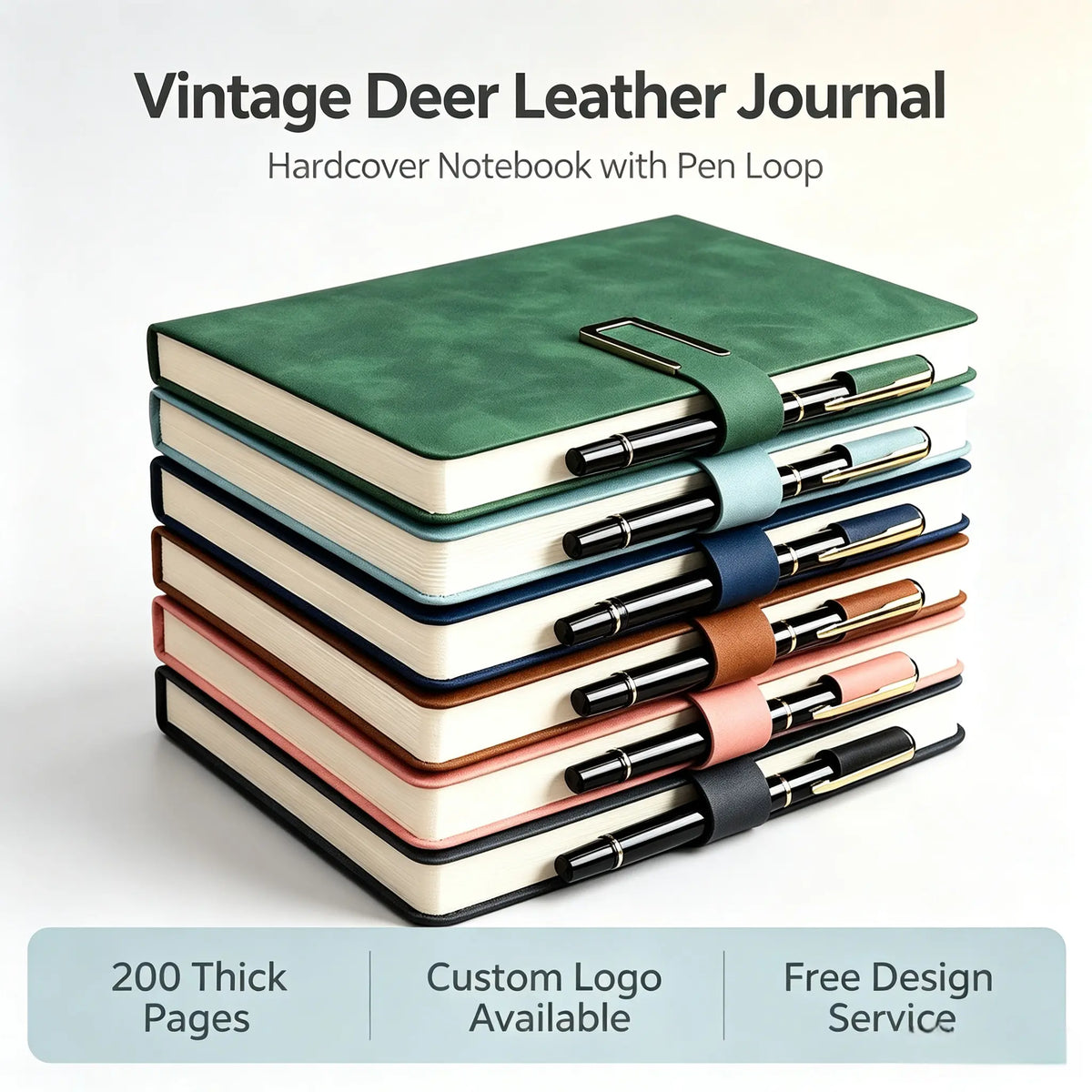 [Back to School Must-Have] A5 Premium PU Leather Bound Journal - Buckle Close Hardcover Work Notebook, 200 Thick Pages for Journaling, School Use