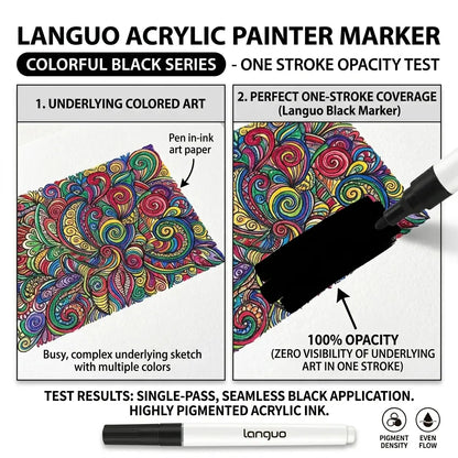 Languo 45-Color Acrylic Paint Master Combo Set - 45-Piece Office Stationery Gel Pens with Broad Tips, Fine Tips, Click-Action Retractable Design, High Opacity, Opaque Cover, High Precision, Erasable for Students' DIY Crafts, Festival Gifts