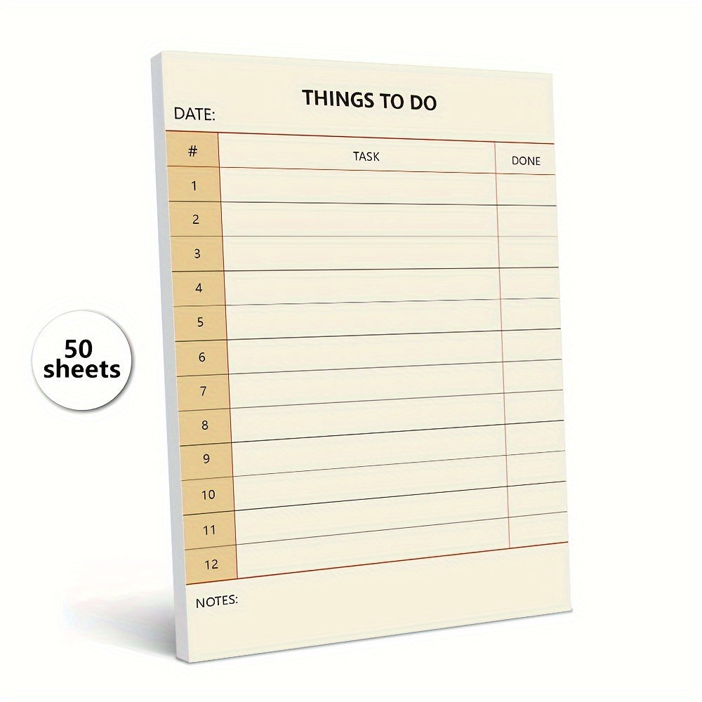 [To-Do List Notepad] 1pc/4 Styles,50 Sheet to-Do List Notepad - Daily Planner Notebook, 5.5x3.9inch,Tear-Off Notepad, Portable, for Office, Office Gift, Task List Organiser, Stationery, Office Stationery, Memo, Planner