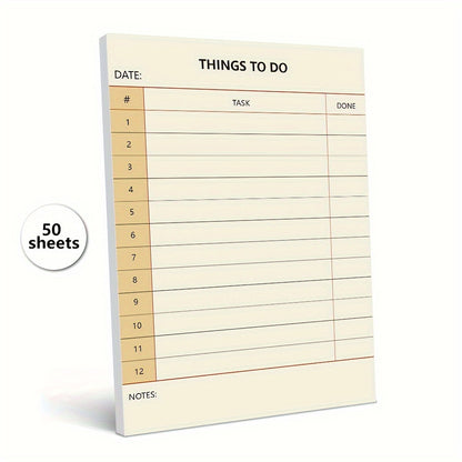 [To-Do List Notepad] 1pc/4 Styles,50 Sheet to-Do List Notepad - Daily Planner Notebook, 5.5x3.9inch,Tear-Off Notepad, Portable, for Office, Office Gift, Task List Organiser, Stationery, Office Stationery, Memo, Planner