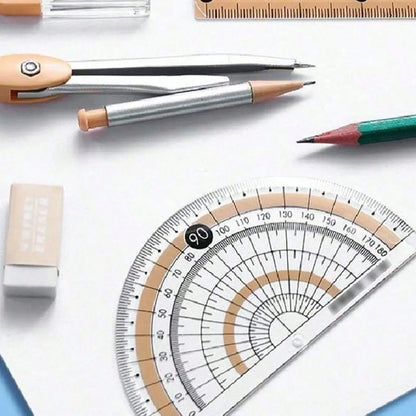 Set of Ruler and Compasses with Measuring Tool, Measuring Instrument, Ideal for Teaching, Elementary School and Student Gifts, Geometry Tools Set, Drawing Supplies, Multifunctional Stationery