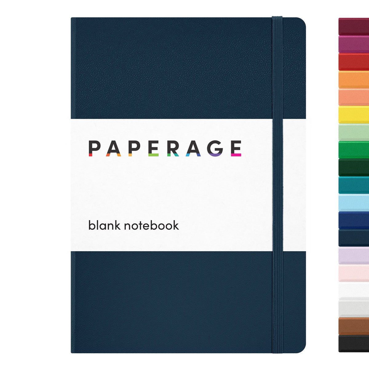 PAPERAGE Blank Hard Cover Notebook - 5.6"x8", 100 GSM Thick Paper, Leather Cover, Elastic Band, Dotted Junk Journal Supplies, Junk Journal Aesthetic Sketchbook (Office Stationery)