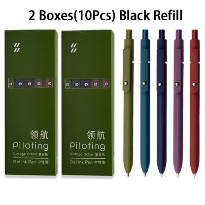 Aurora Gradient Retractable Gel Pens for Writing, 0.5mm Black Ink Quick Dry Gel Pens, Luxury Business Office Gift, Back to School, Valentine's Day Wedding Party Gift Stationery Supplies