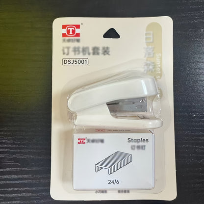 [Compact And Portable] 1pc Mini Stapler And 320pcs Staples, Capacity 40pcs, Max Paper Depth 25Mm, Built-In Starter, Compact And Portable