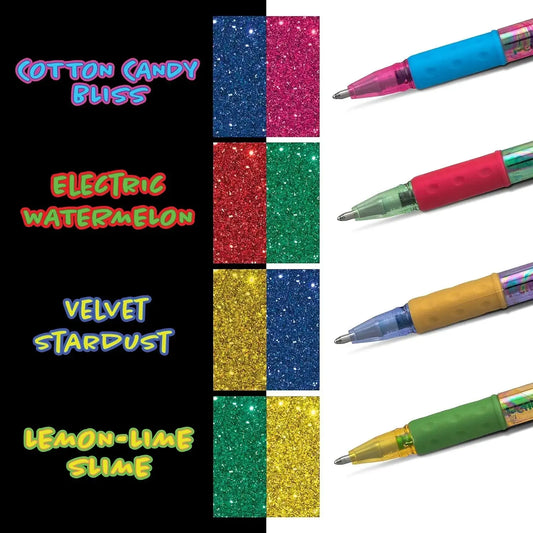 Pentel Sparkle and Krazy Pop Metallic Gel Pen Set, 1.0mm Bold Line, Assorted Ink Colors, 12-Pack Office Writing Supplies, Multicolor Pen, Shimmer Every Stroke Smooth Writers