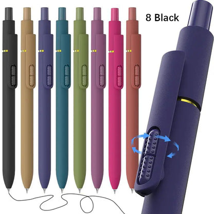 8 Pack Gel Pens, Quick-Drying Black & Color Ink, 0.7mm Fine Point Fidget Pen Smooth Long-Lasting Ink Pens, Stress Relief , No Smear, No Bleed, Journaling, Note Taking ,School Office, Gifts for Men Women