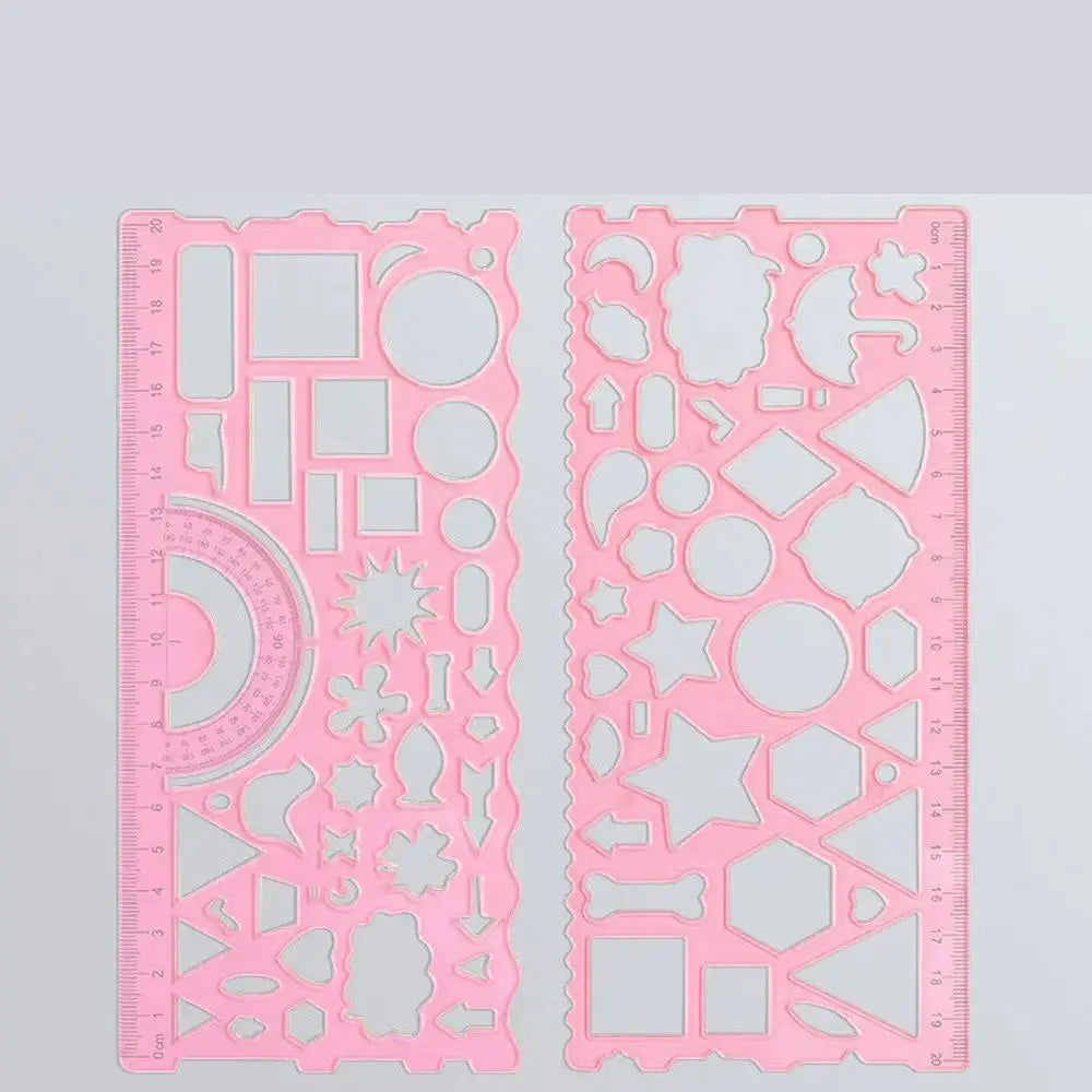 Multi Shaped Plastic Ruler Painting Drawing Template Oval Geometric Template Curve Pattern Ruler Stationery Office Supplies