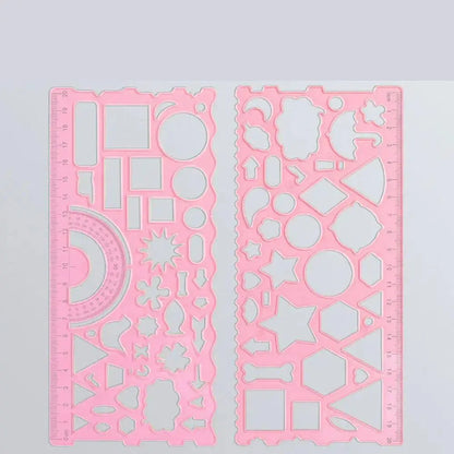 Multi Shaped Plastic Ruler Painting Drawing Template Oval Geometric Template Curve Pattern Ruler Stationery Office Supplies