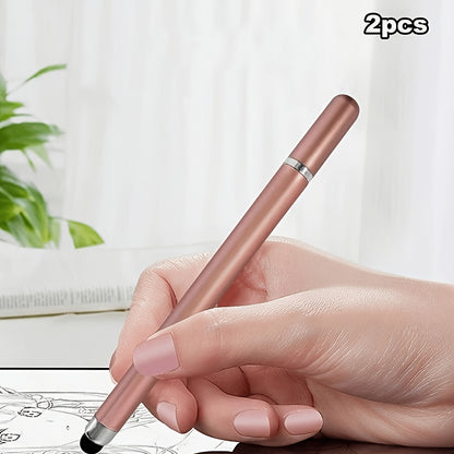 2pcs Capacitive Touch Touch Pens, Dual-End, Suitable for Smartphones, Tablets, Writing, Drawing