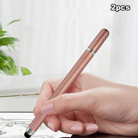 2pcs Capacitive Touch Touch Pens, Dual-End, Suitable for Smartphones, Tablets, Writing, Drawing