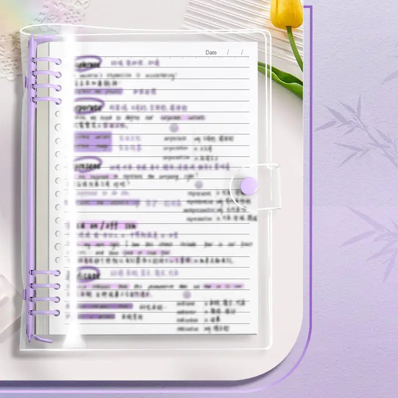 60 Sheets, Refillable Paper, Transparent Loose Leaf Notebook Refillable Binder A5 B5 Clear Cover Capacity Smooth Writing Pages Easy Organize Study Notes Planner, Fill Blank Journal, School Office Supplies Diary Spiral Notebook