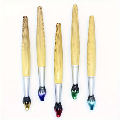 Creative Wood Grain Effect Brush-Shaped Ballpoint Pen - Unique Gift, Colorful Writing Tool, Oil Painting Design, Durable Tip, Smooth Writing Experience - Perfect for Study Supplies, Office, Artistic Expression