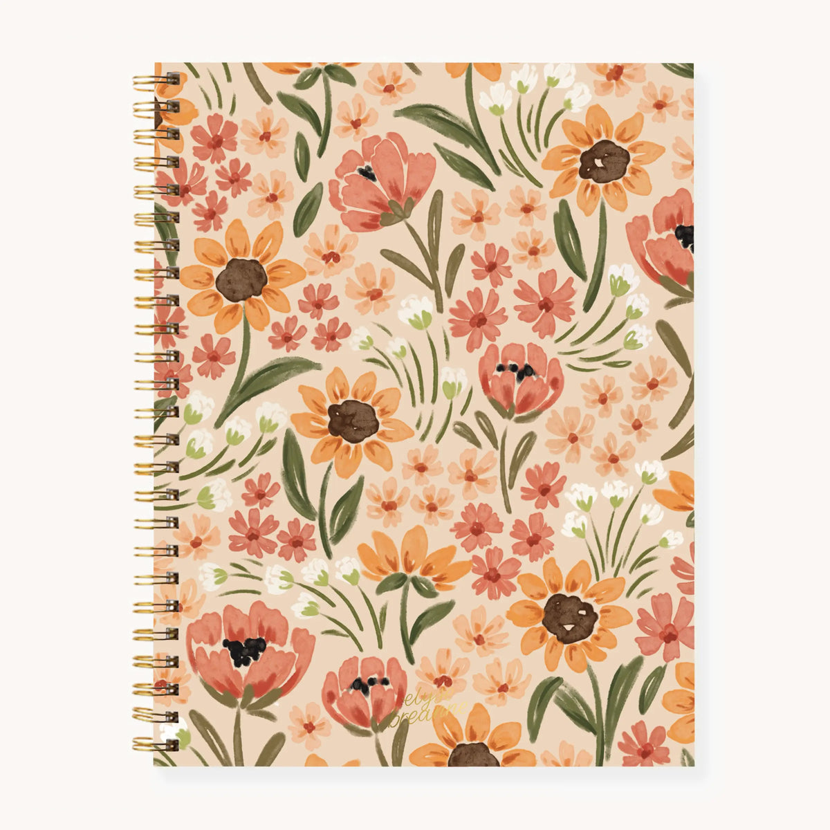 Elyse Breanne Design Spiral Bound Lined Journal - Softcover Writing Notebook, 120 College Ruled Pages, 8.5x11in Soft Touch Cover, Gold Hardware, Recycled Paper, College Office Supplies