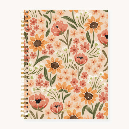 Elyse Breanne Design Spiral Bound Lined Journal - Softcover Writing Notebook, 120 College Ruled Pages, 8.5x11in Soft Touch Cover, Gold Hardware, Recycled Paper, College Office Supplies