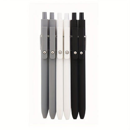 Black, White, and Gray Quick-Drying Fine Point Retractable, Stylish 0.5mm Smooth Writing Pens, Cute Pens for School, Office, Home, Diary, and Gifts, Random Colors