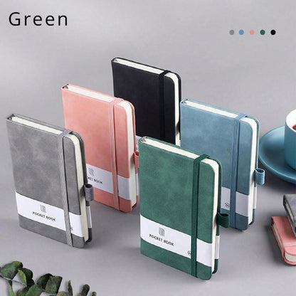 Compact A7 Pocket Notebook with Pen Holder - Uncoated, College-Ruled Mini Journal for Daily Notes & Office Supplies, for Spring