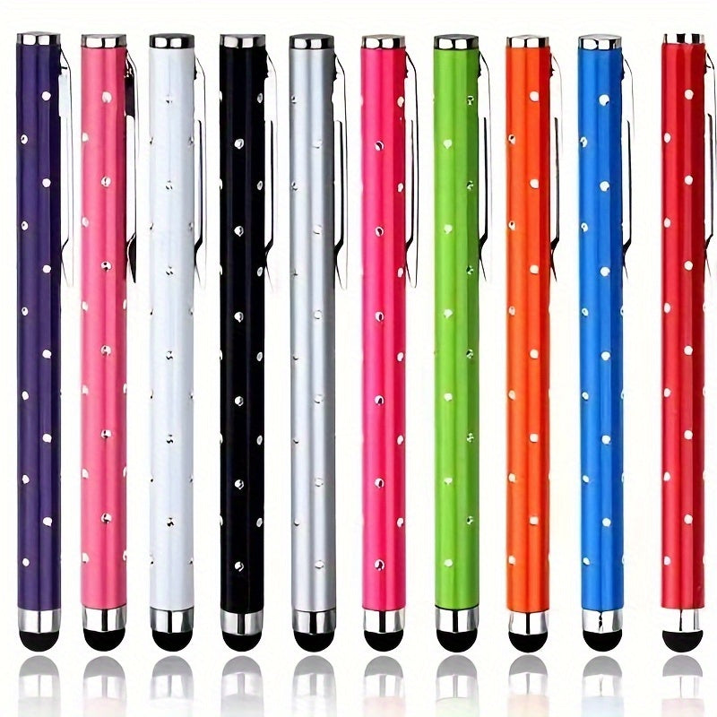 [Durable & Stylish Gift] 2/5/7/9pcs Random Shimmering Rhinestone Touch Screen Pens - Universal for Apple, Samsung, Android - Precise Painting & Writing - 2/5pcs Set - Durable & Stylish Gift Choice