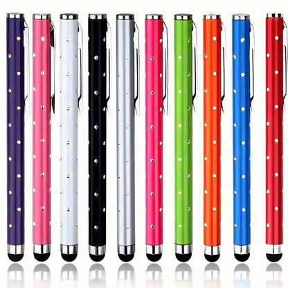 [Durable & Stylish Gift] 2/5/7/9pcs Random Shimmering Rhinestone Touch Screen Pens - Universal for Apple, Samsung, Android - Precise Painting & Writing - 2/5pcs Set - Durable & Stylish Gift Choice