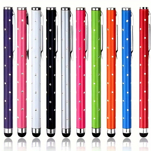 [Durable & Stylish Gift] 2/5/7/9pcs Random Shimmering Rhinestone Touch Screen Pens - Universal for Apple, Samsung, Android - Precise Painting & Writing - 2/5pcs Set - Durable & Stylish Gift Choice