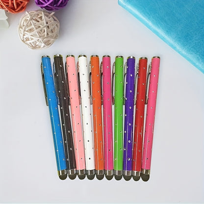 [Durable & Stylish Gift] 2/5/7/9pcs Random Shimmering Rhinestone Touch Screen Pens - Universal for Apple, Samsung, Android - Precise Painting & Writing - 2/5pcs Set - Durable & Stylish Gift Choice