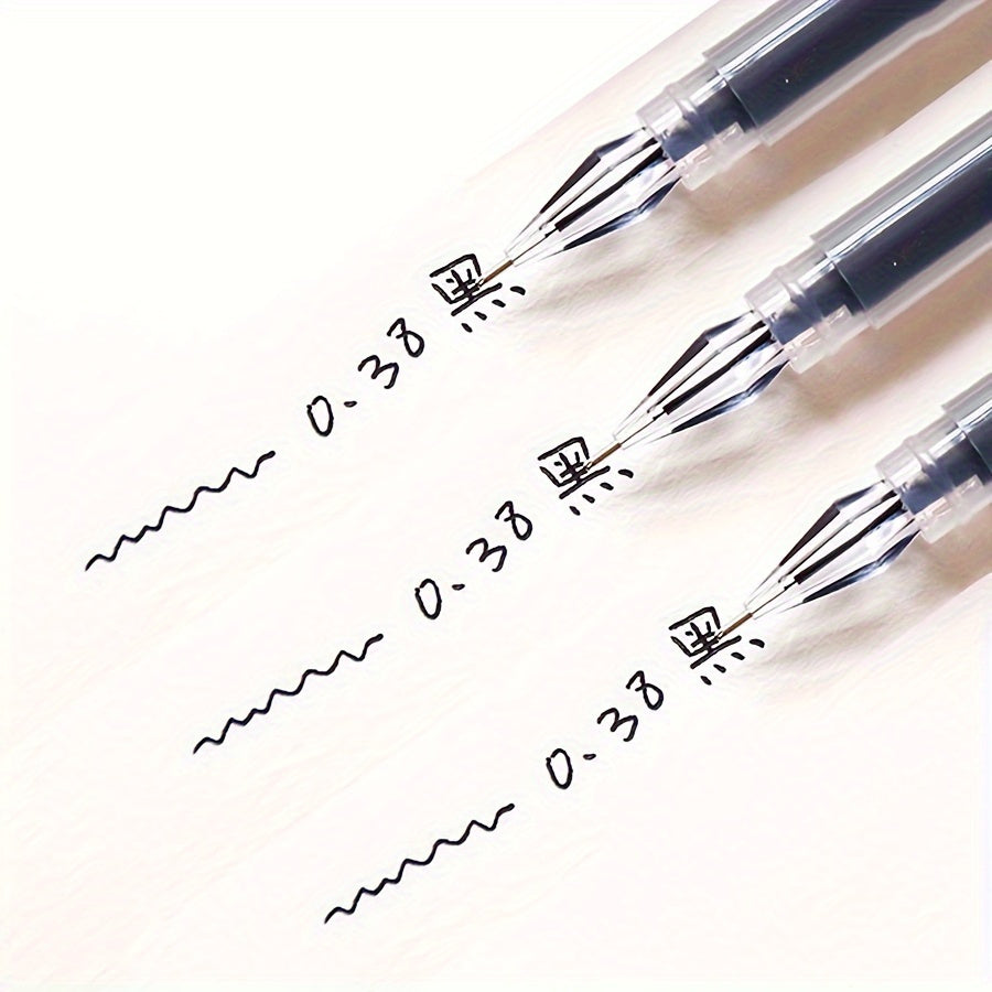 [Quick-Dry Ink Pens] 3pcs Per Pack, 0.38Mm, Quick-Dry Ink, Black/Blue/Red - Ideal Pens for Exams And Office Use, Fineliner Pens for Writing