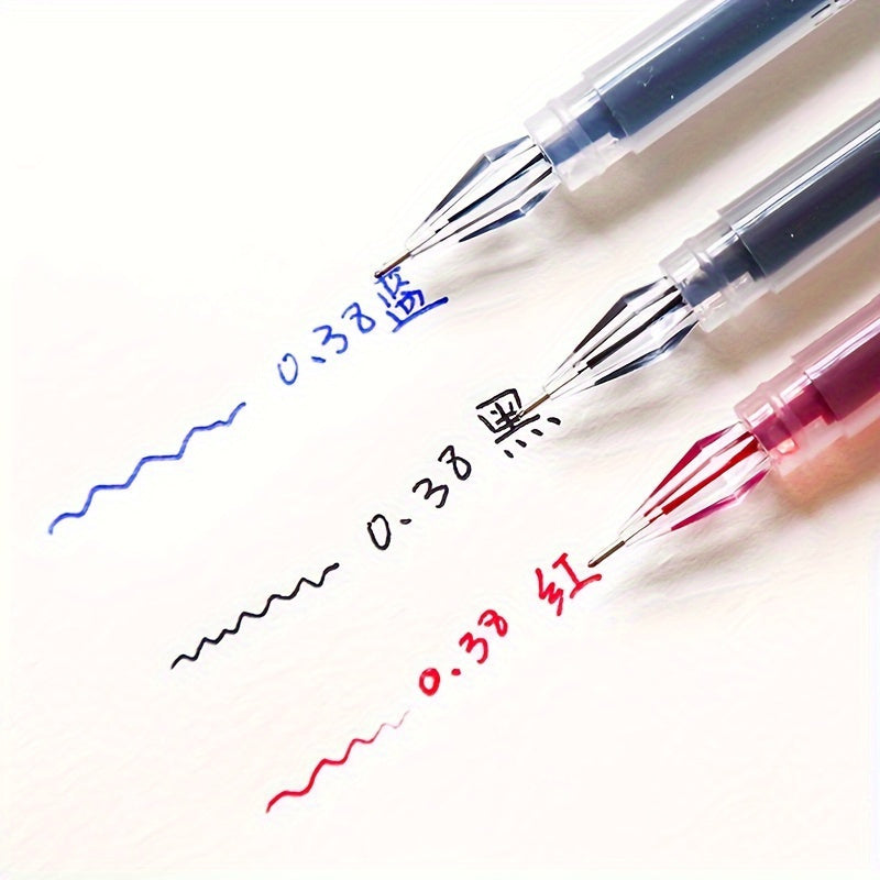 [Quick-Dry Ink Pens] 3pcs Per Pack, 0.38Mm, Quick-Dry Ink, Black/Blue/Red - Ideal Pens for Exams And Office Use, Fineliner Pens for Writing