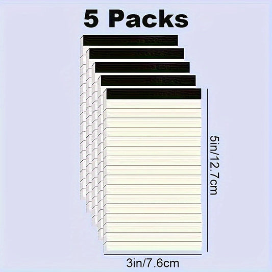 5pcs All-purpose Note Pads, Lined Notes Memo Pads, Writing Pads, 3 X 5 Inch Lined Writing Note Pads, 32 Sheets Each, Perfect for School, Office, School Supplies, Back to School, Libretas, Notebooks for School, Aesthetic School Supplies